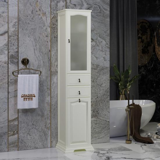 Пенал Opadiris Риспекто 40, с бельевой корзиной, цвет слоновая кость, правый, 00-00005837