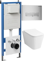 Комплект унитаза с инсталляцией Grossman Pragma 97.4479SQ.03.110 с клавишей смыва