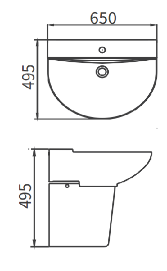 Раковина подвесная ARROW AGP32032E, белый