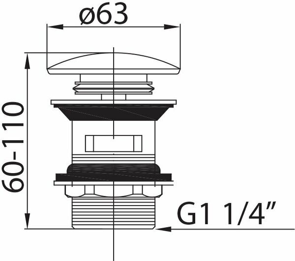 Донный клапан Cezares CZR-SAT20-03/24 клик-клак