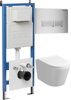 Комплект унитаза с инсталляцией Grossman Pragma 97.4477SQ.03.110 с клавишей смыва