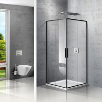Душевой уголок Vincea  Slim VSS-2SL900CLB (90х90) матовый черный, стекло прозрачное
