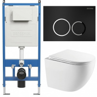 Комплект унитаза с инсталляцией Grossman Galaxy 97.4411SQC.01.210 с клавишей смыва