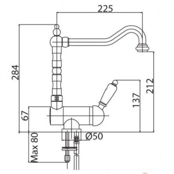 Смеситель для кухни Cezares Vintage VINTAGE-LLPM2-02-ED