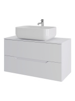 Тумба с раковиной подвесная 100 см, Orange Line Li-100TuwMDF+B03-600W белый