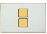 Клавиша смыва, стеклянная, белый с золотом Vitrа Twin 740-0320