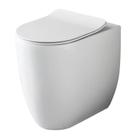 Унитаз приставной безободковый Kerasan Flo 311901 белый, без сиденья