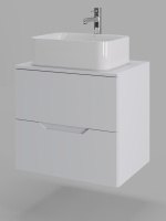 Тумба с раковиной подвесная 60 см Orange Line Li-60TuwMDF+B02-460W белый