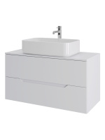 Тумба с раковиной подвесная 100 см, Orange Line Li-100TuwMDF+B07-600W белый