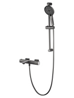 Смеситель для ванны с душевым гарнитуром и термостатом WONZON & WOGHAND SOLID, темный графит WW-C2011-A-BGG