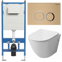 Комплект унитаза с инсталляцией Grossman Cosmo 97.4411S.01.310 с клавишей смыва