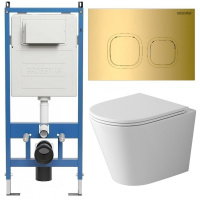 Комплект унитаза с инсталляцией Grossman Cosmo 97.4478SQ.02.300 с клавишей смыва