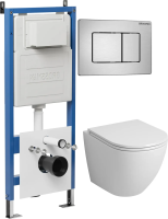 Комплект унитаза с инсталляцией Grossman Classic 97.4455SQ.04.12M с клавишей смыва