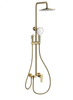 Душевая система с техническим душем WONZON & WOGHAND, брашированное золото WW-A30874-BG