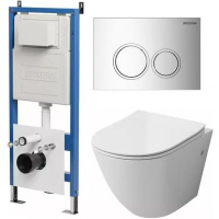 Комплект унитаза с инсталляцией Grossman Galaxy 97.4411S.01.100 с клавишей смыва