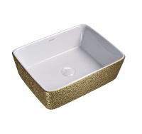 Раковина накладная (48х37) Grossman Color GR-3016GWL, золото