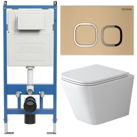 Комплект унитаза с инсталляцией Grossman Cosmo 97.4479SQ.02.310 с клавишей смыва