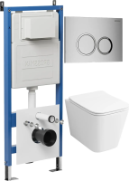 Комплект унитаза с инсталляцией Grossman Galaxy 97.4479SQ.01.110 с клавишей смыва