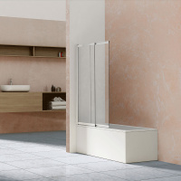 Душевая шторка на ванну VSB-1E100CL  (100х145) хром, стекло прозрачное