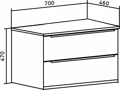 Тумба под раковину Runo подвесная серый дуб Мальта 70 (00-00001098)