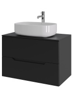 Тумба с раковиной подвесная 80 см, Orange Line Li-80TubMDF+B07-540W черный/белый