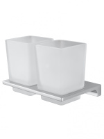 Два стакана для зубных щеток с держателем WONZON & WOGHAND ECLIPSE, хром WW-9128