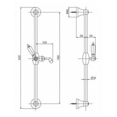 Душевой гарнитур Cezares Vintage VINTAGE-SD-03/24-Sw-N