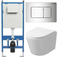 Комплект унитаза с инсталляцией Grossman Classic 97.4477SQ.04.10M с клавишей смыва