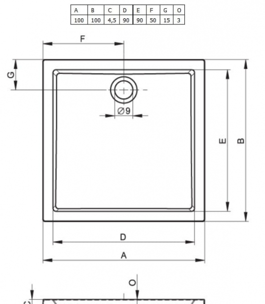 Душевой поддон RIHO ZURICH 260 Акриловый 100x100x4,5 D001012005