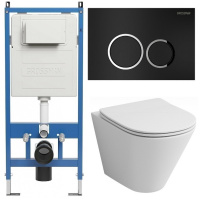 Комплект унитаза с инсталляцией Grossman Galaxy 97.4477S.01.210 с клавишей смыва