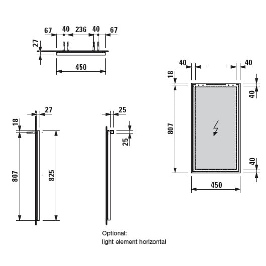 Светильник Laufen Frame25 4.4745.2.900.007.1
