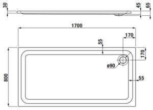 Поддон душевой Laufen Solutions 2.1550.7.000.000.1