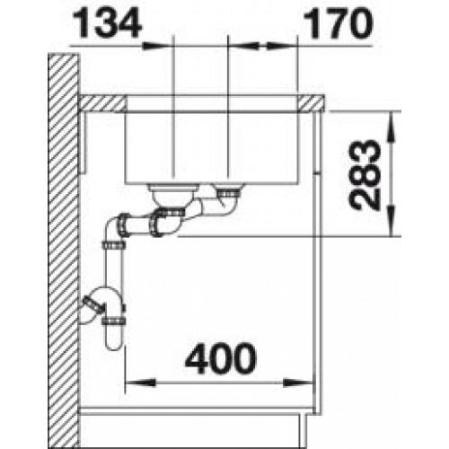 Кухонная мойка Blanco Ypsilon 550-U (с корзинчатым вентилем чаша слева) 518210