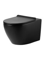 Унитаз подвесной безободковый Agger AT03144  сиденье с микролифтом, черный