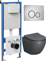 Комплект унитаза с инсталляцией Grossman Style 97.4455GMS.05.12M с клавишей смыва