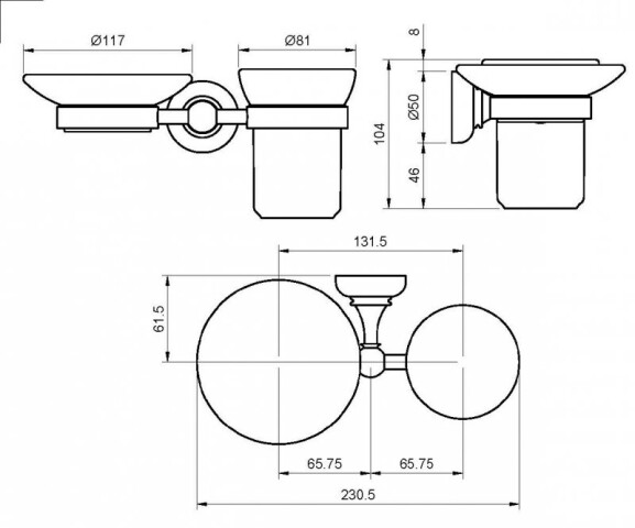 Стакан и мыльница Cezares Aphrodite APHRODITE-STTS-03/24