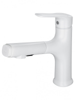 Смеситель для раковины с выдвижным изливом WONZON & WOGHAND, белый матовый WW-AE4151-MW