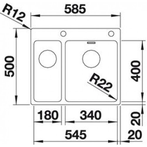 Кухонная мойка Blanco Andano 340/180-IF/A 522996