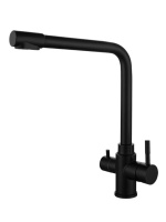 Смеситель для кухни однорычажный с каналом для питьевой воды Orange Boni M15-008b черный