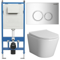 Комплект унитаза с инсталляцией Grossman Galaxy 97.4478S.01.100 с клавишей смыва