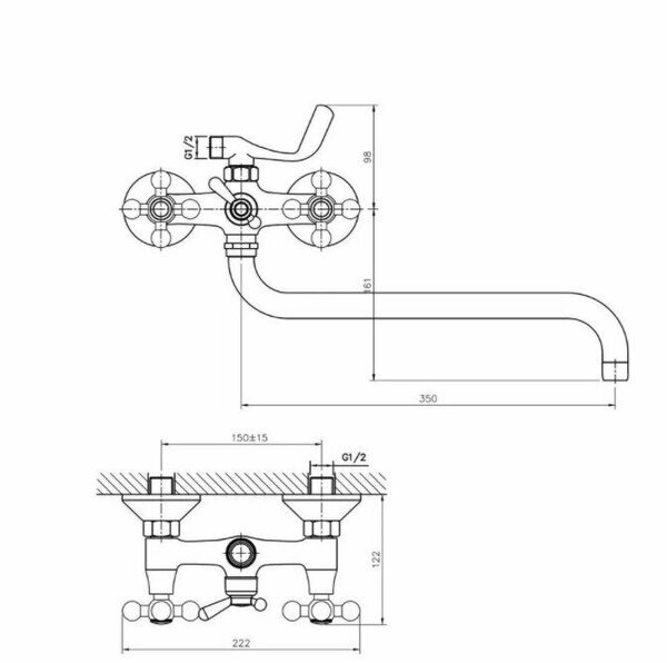 Смеситель для ванны Haiba HB2719