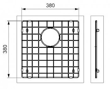 Решетка на дно мойки (40Х40) Reginox Miami Gun metal RX29535