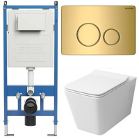 Комплект унитаза с инсталляцией Grossman Galaxy 97.4414S.05.30M с клавишей смыва