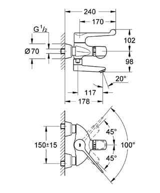 Термостат для раковины, DN 15 Grohe Grohtherm Ergomix 34019 000 (34019000) Термостат для раковины, DN 15 Grohe Grohtherm Ergomix 34019 000 (34019000)