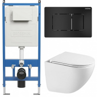 Комплект унитаза с инсталляцией Grossman Classic 97.4455SQC.04.21M с клавишей смыва