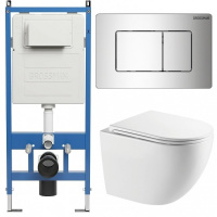 Комплект унитаза с инсталляцией Grossman Classic 97.4411SQC.04.10M с клавишей смыва