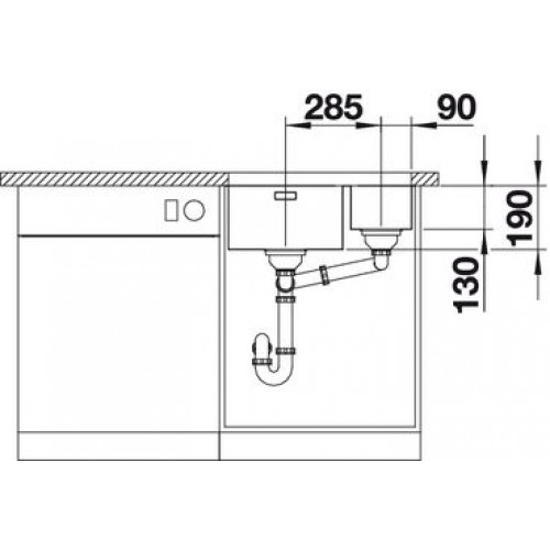 Кухонная мойка Blanco Andano 340/180-U (чаша справа) 522977