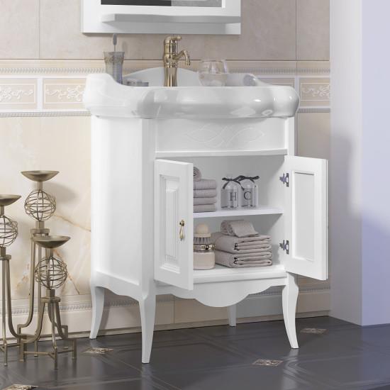 Тумба под раковину Opadiris Лоренцо 60  Z0000011068 белый матовый (без раковины)