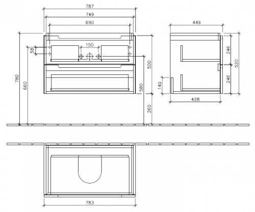 Тумба под раковину Villeroy & Boch Subway 2.0 A69600DH