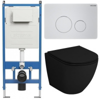 Комплект унитаза с инсталляцией Grossman Style 97.4455BMSQ.05.01M с клавишей смыва